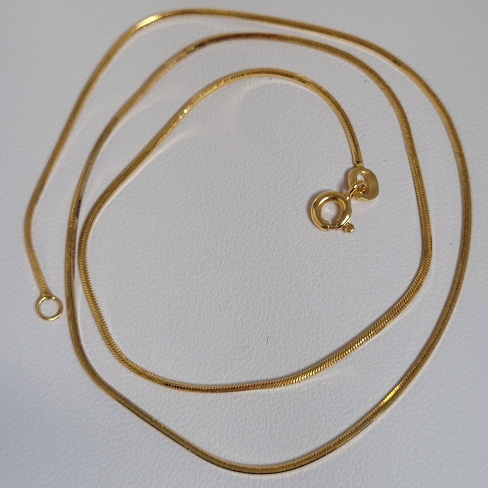 14k Solid Gold Snake Necklace, 16" Length, Made In Italy. 💌FIRM PRICE💌